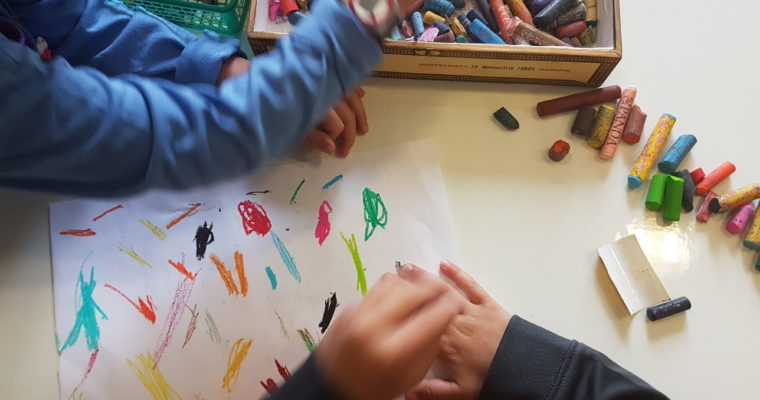 An open studio setting in a kindergarten day 2 – good crayons